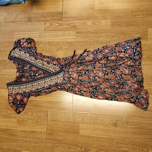 Blue Rain floral wrap dress sz XS